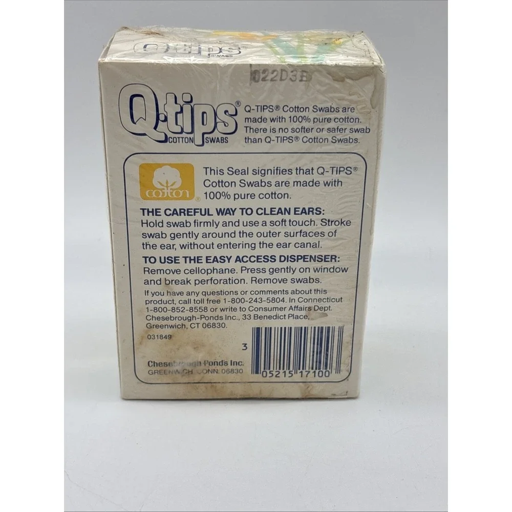 vintage Q-tips vanity pack floral box 90